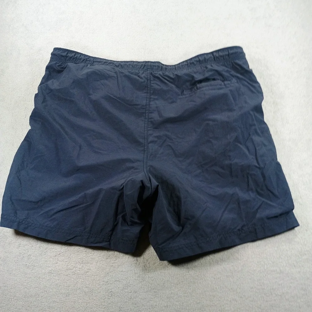 Nautica Mens NS-83 Swim Trunks Navy Blue Medium Embroidered Logo
